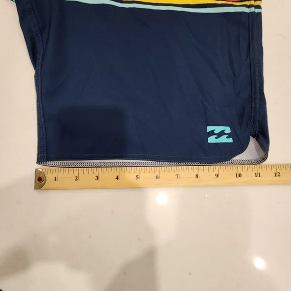 Billabong Platinum X Fifty 50 Boardshorts Size 34 Mens Trunks Surf Blue Orange - Picture 10 of 11